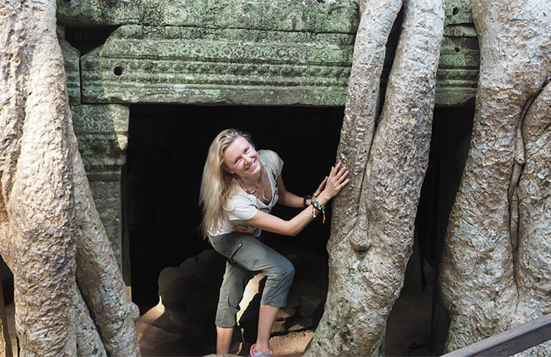 Exploring Ta Prohm temple