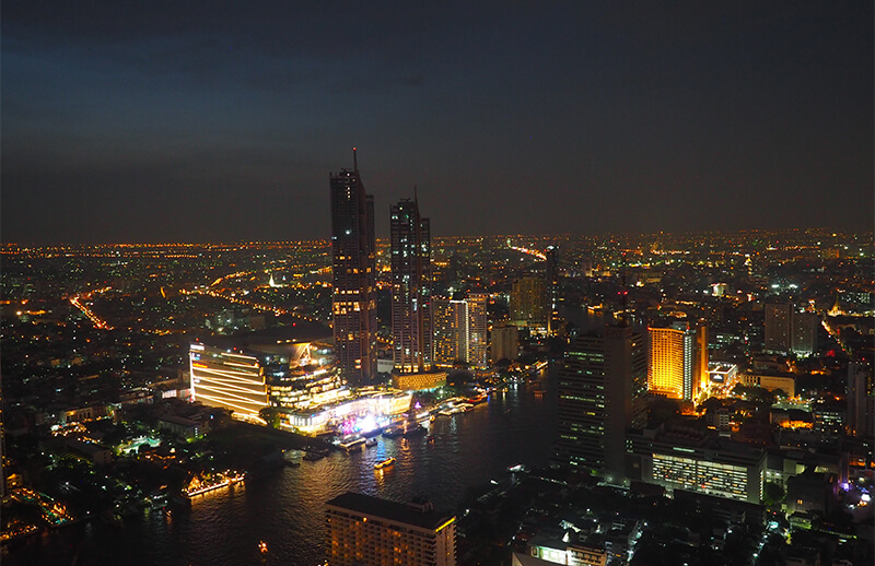 Night view over Bangkok from Skybar